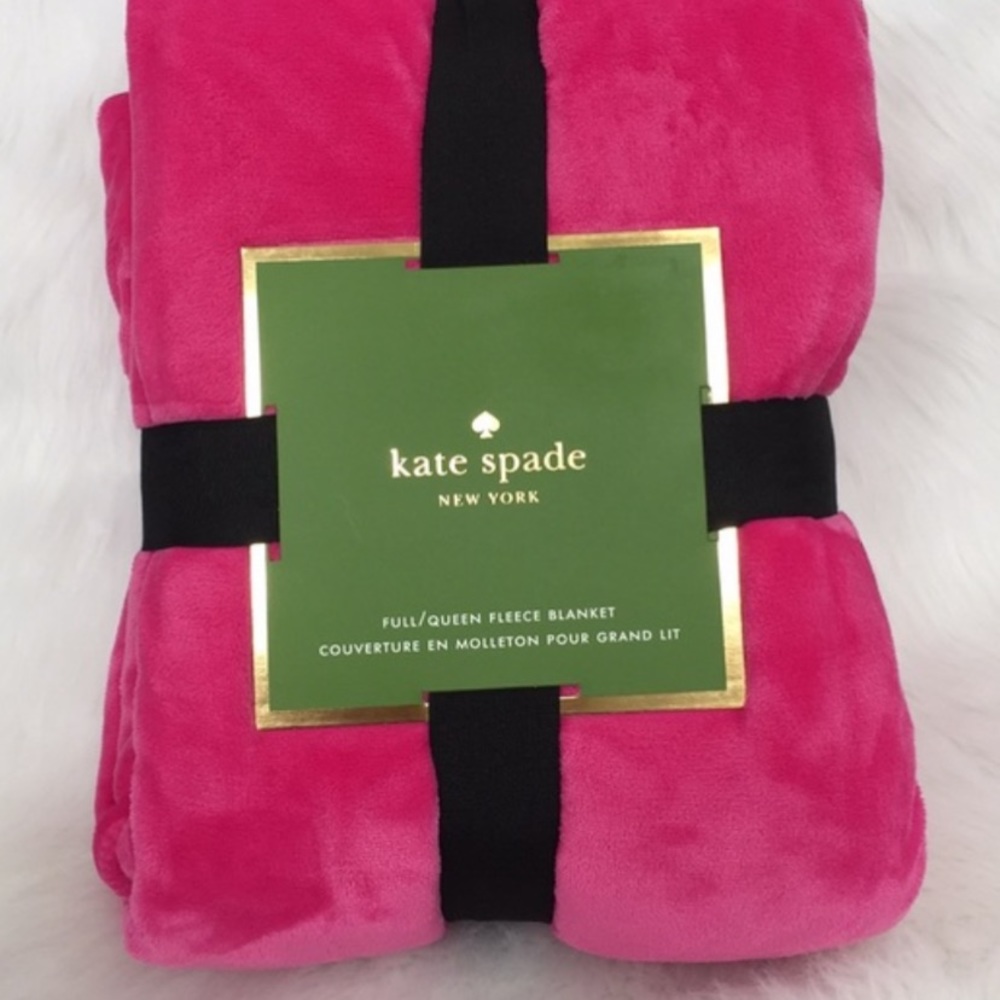 Kate spade blanket in hot pink, RARE find, full/queen, no original packaging